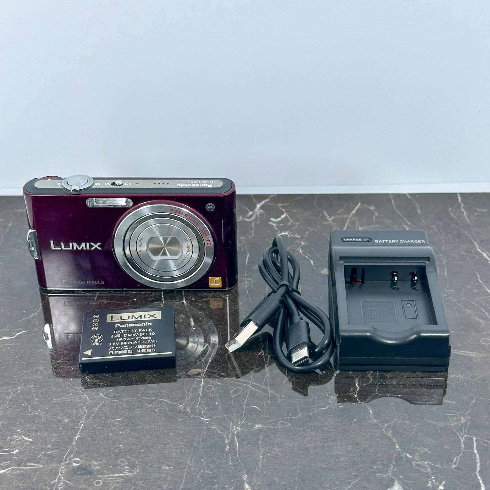 カメラ Panasonic LUMIX DMC-FX60 コンデジ レトロ バイオレット