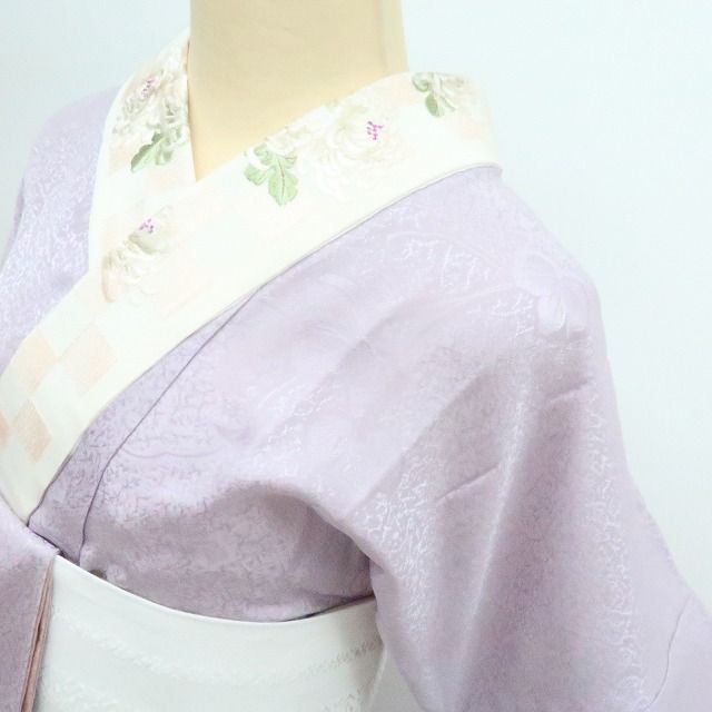 百華❀Y4443◇新品 単衣 正絹 やまと誂製 袖無双 仕付け糸・刺繡衿