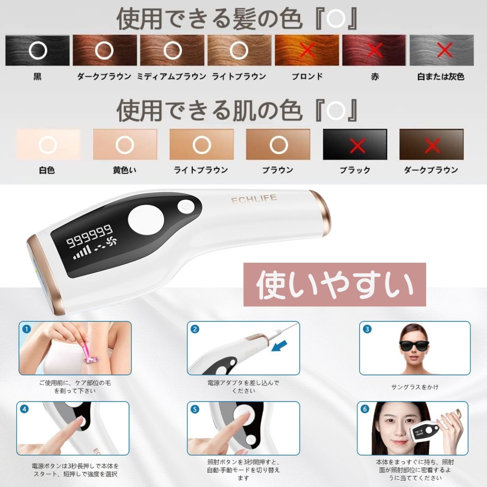 IPL光脱毛器 冷感脱毛器 脱毛器 光美容器 光エステ 無痛 全身ケア 99万