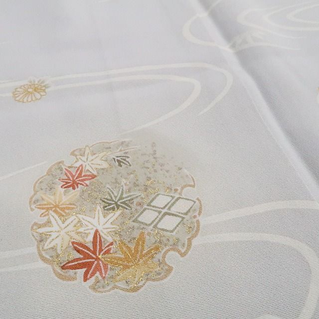 ❁tomihisa❁新品 やまと誂製 金駒刺繍 雪輪 着物 正絹 仕付け糸付
