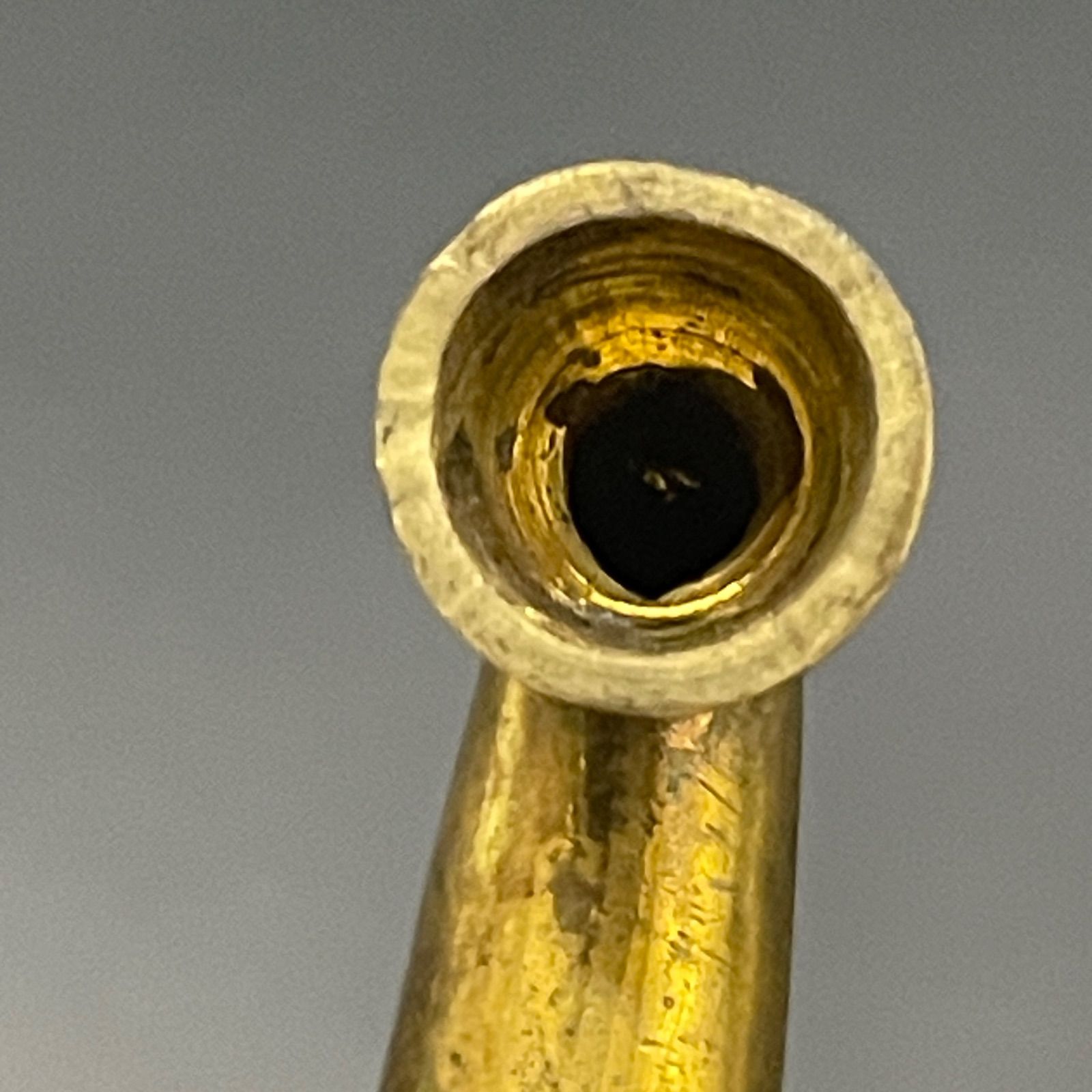 真鍮製キセル 竹軸 全長約24cm 重量25g 時代物 古道具 レトロ 喫煙具