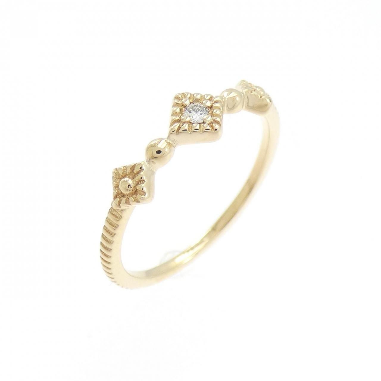 ete ピンキーリング 0.01 10K ete 10k クロスダイヤピンキーリング 1号