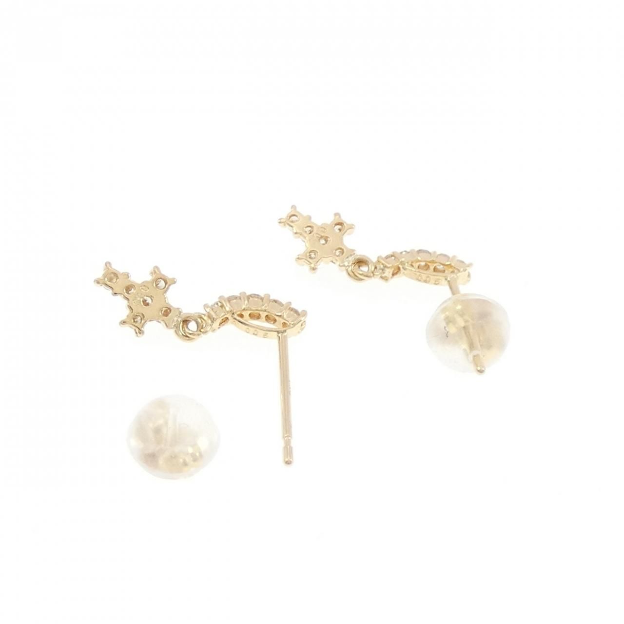 K18YG クロス ダイヤモンド ピアス 0.20CT 【公式通販】