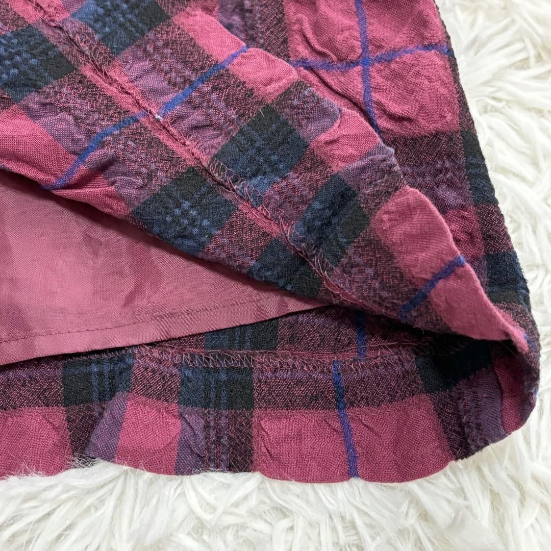 Yorkland ヨークランド ノースリーブワンピース チェック ピンク 7AR