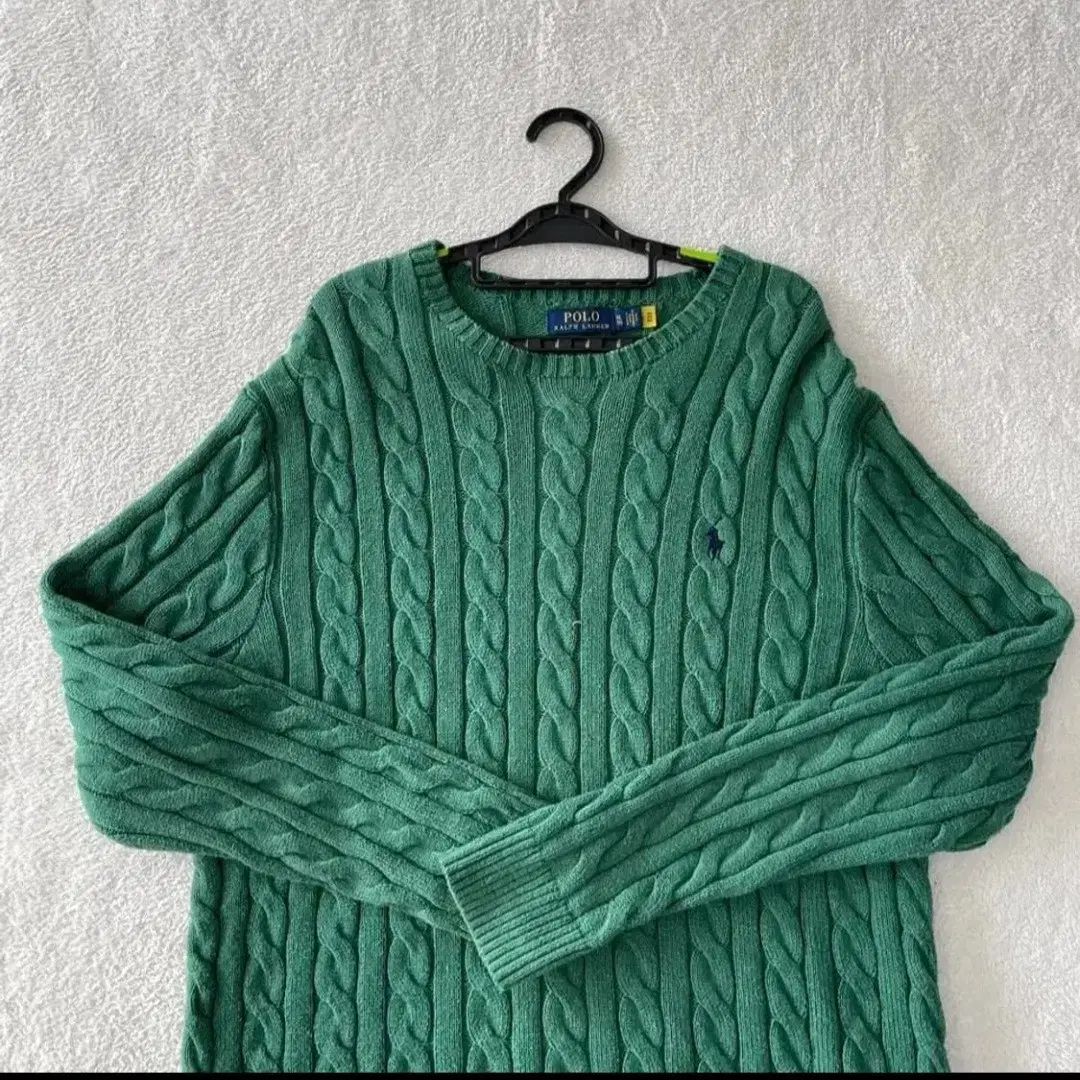 ポロラルフローレン ケーブルニット グリーン XL - メルカリ