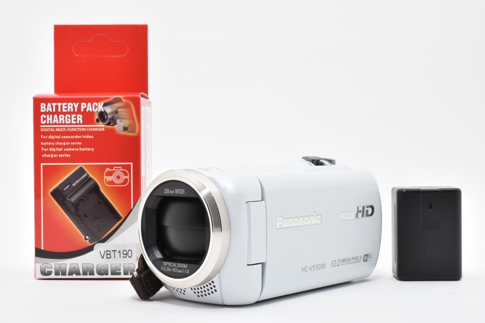 【ほぼ新品 箱付き】パナソニック Panasonic HC-V550M ホワイト Panasonic パナソニック HC-V550M ホワイト 動作OK 返金保証 /2589