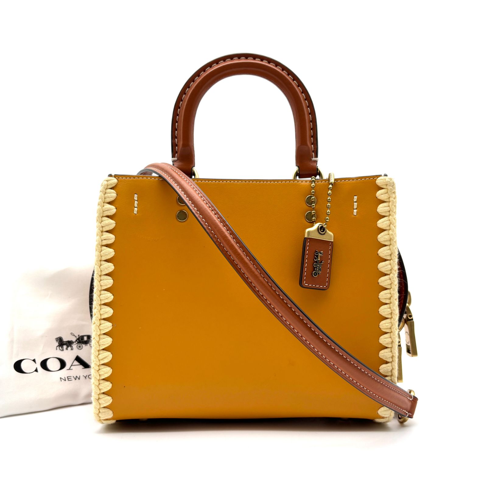 極美品 COACH コーチ ローグ20 クロシェ ハンドバッグ ショルダー