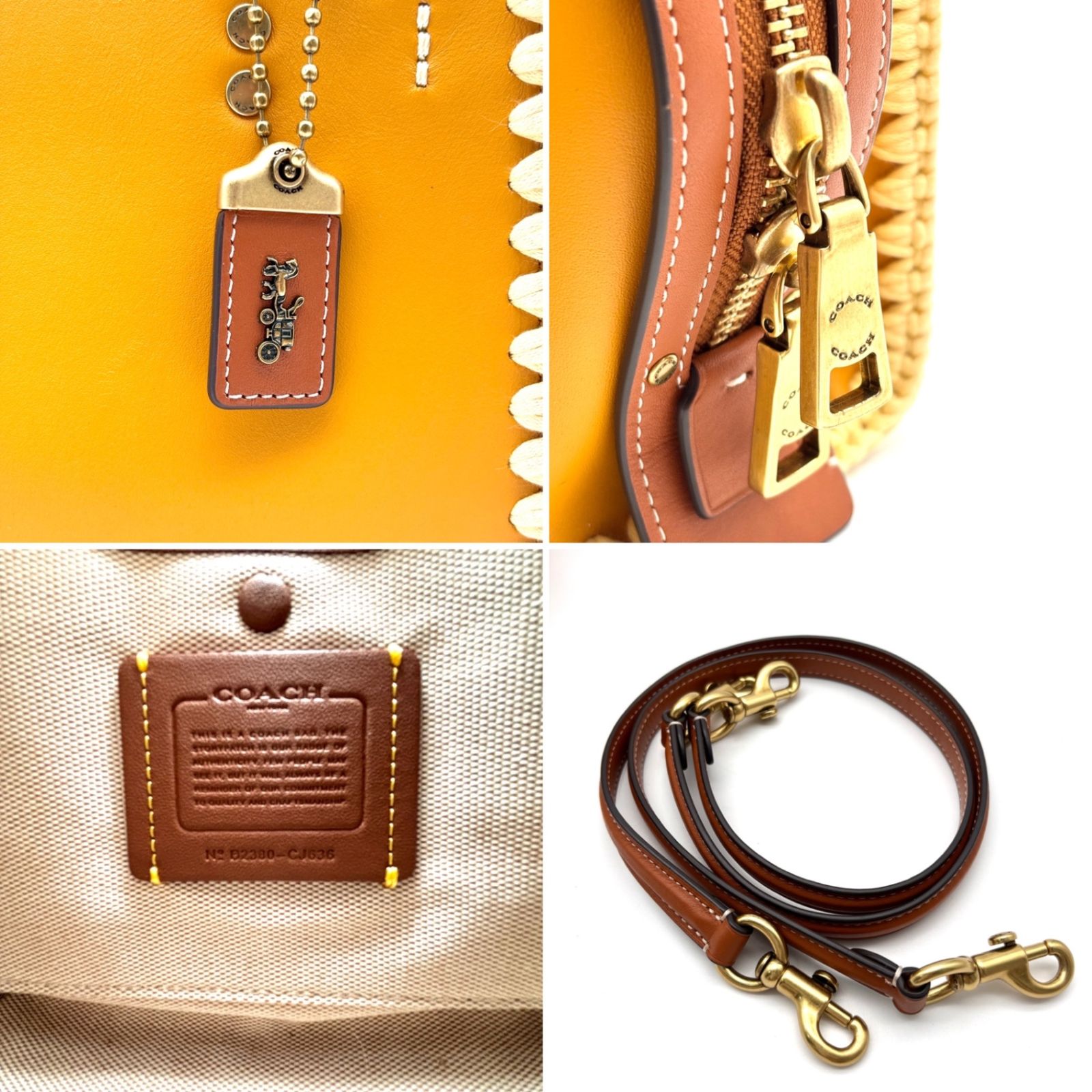 極美品 COACH コーチ ローグ20 クロシェ ハンドバッグ ショルダー