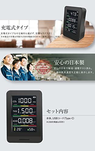 迅速に発送 OMNI オムニ HCOM CNJP 002 日本製 多機能型CO?濃度測定器 ブラック