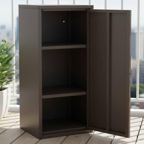 迅速に発送 iimono 117 小型倉庫 屋外 幅40×奥行34×高さ84? 左開き 右開き バルコニー収納庫 ストッカー 調整 棚板 ベランダ ロッカー ガーデニング用品 園芸用品 灯油タンク 資源ゴミ お砂場セット 外 ca 87 f 670