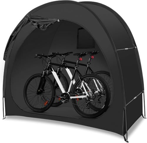迅速に発送 自転車置き場 自転車庫 サイクルテントガレージ 1-2台用 省スペース 撥水 自転車 収納 梅雨対策 組み立てが簡単 屋外 物置き 防塵 ブラック b 200 ad 09
