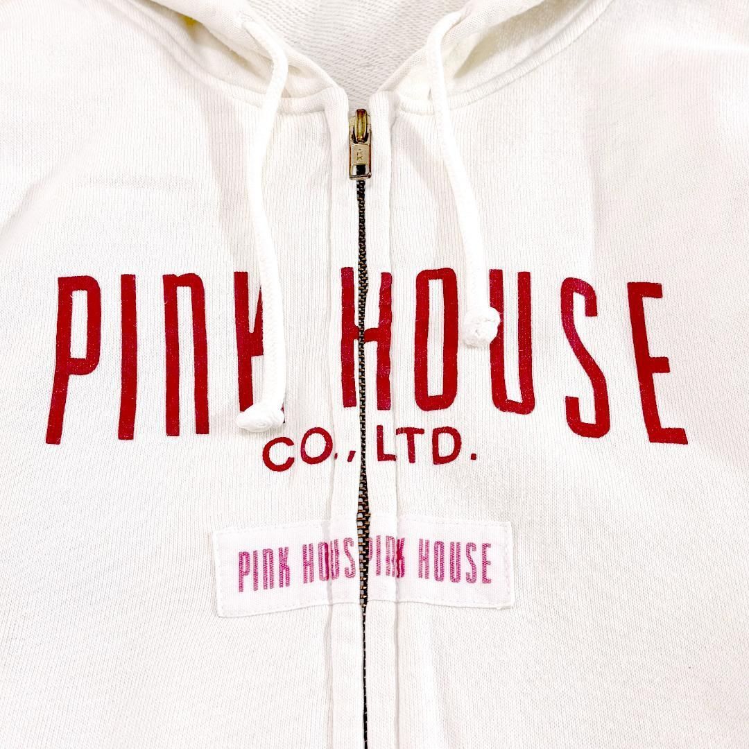 PINK HOUSE 厚手ロゴジップパーカー M オフホワイト - メルカリ