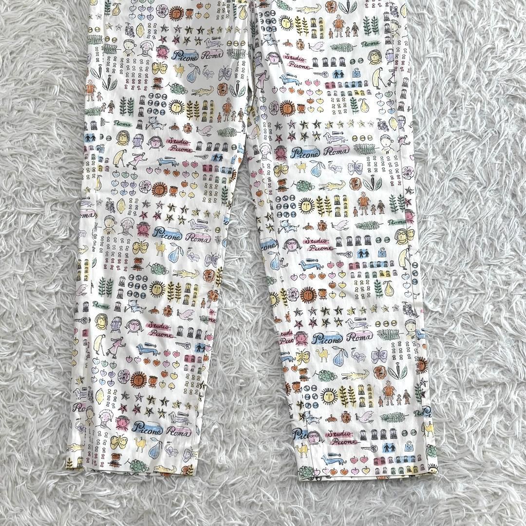 美品】 PICONIE ピッコーネ 手描きイラストパンツ 38 ホワイト - メルカリ 