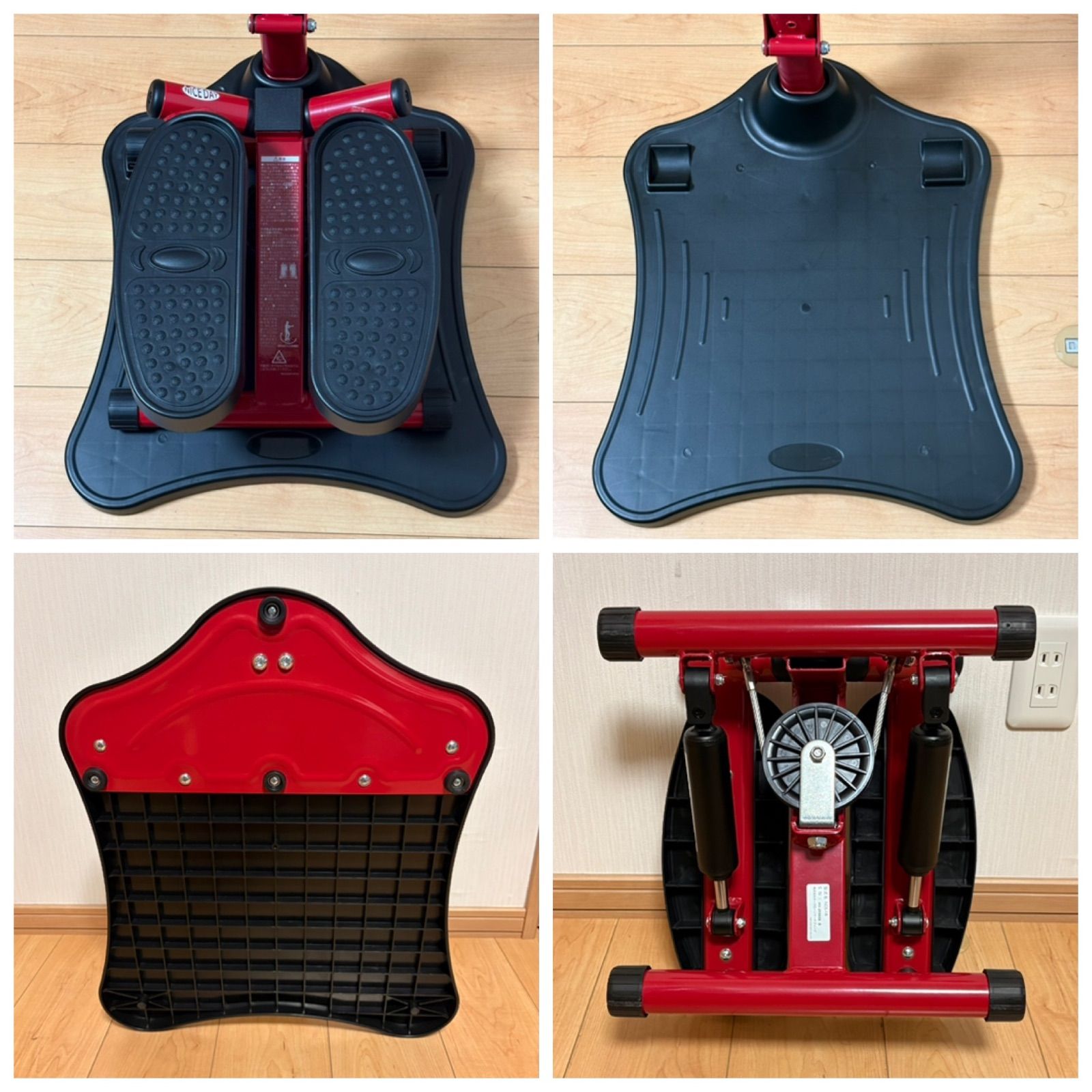 ナイスデイ NICE DAY 健康ステッパー 専用ハンドル付き レッド 赤