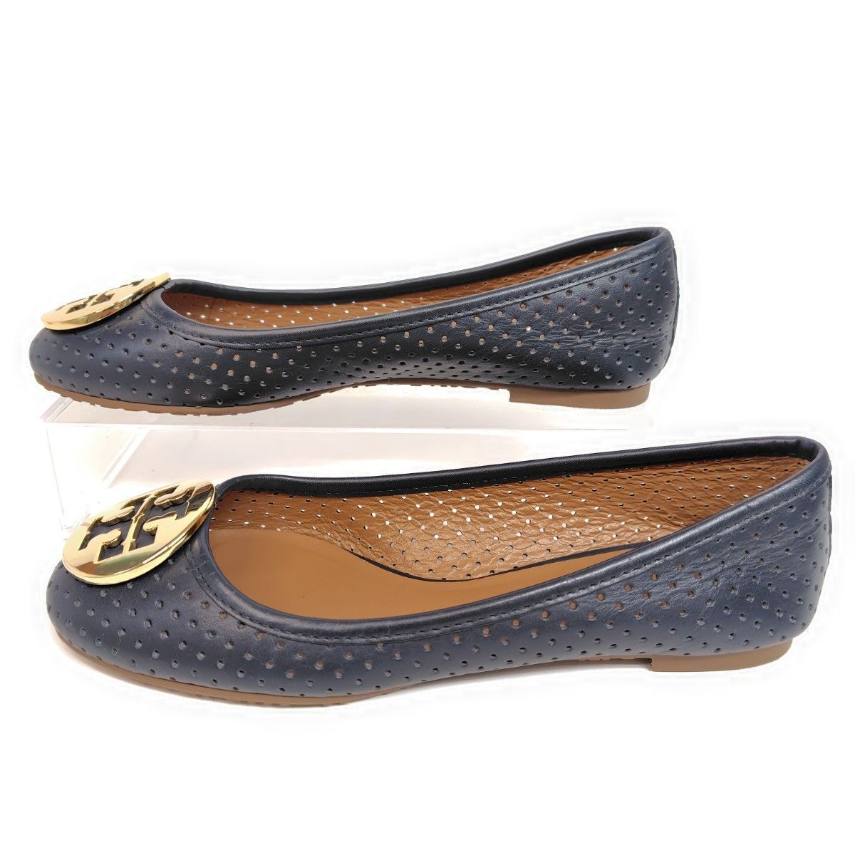 【極美品】TORY BURCH☆紺フラットパンプス☆24cm TORY BURCH（トリーバーチ） フラットパンプス MINNIE TRAVEL BALLET