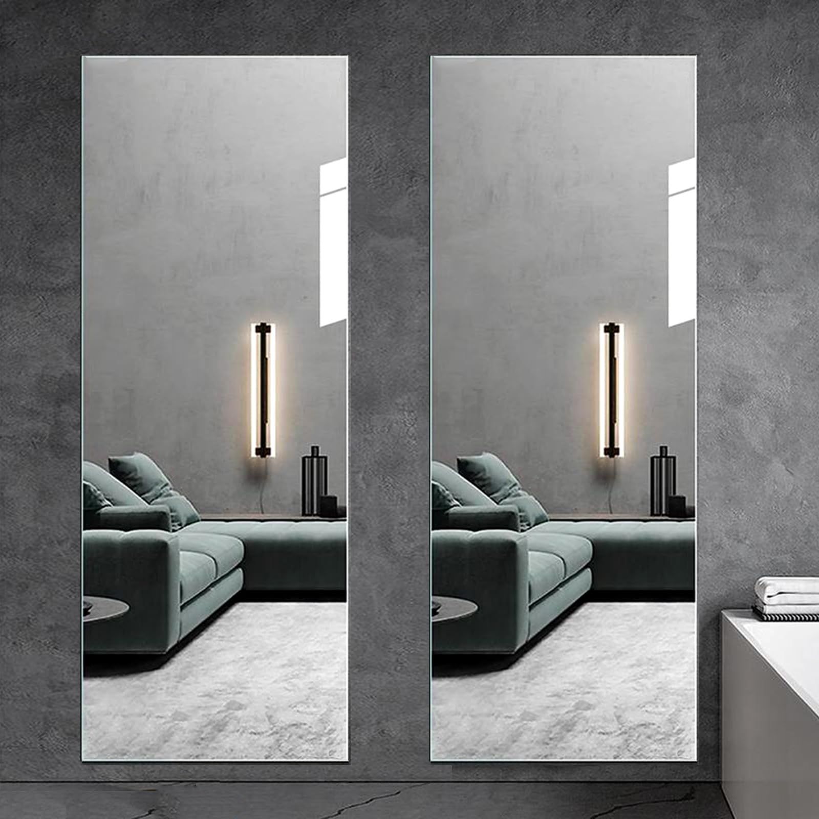 軽量アクリル製で飛散防止 ミラーシート 透明度が高く歪みにくい 貼る鏡 割れない鏡 薄型デザインで玄関やクローゼットに貼れる全身ミラー 姿見鏡 全身鏡