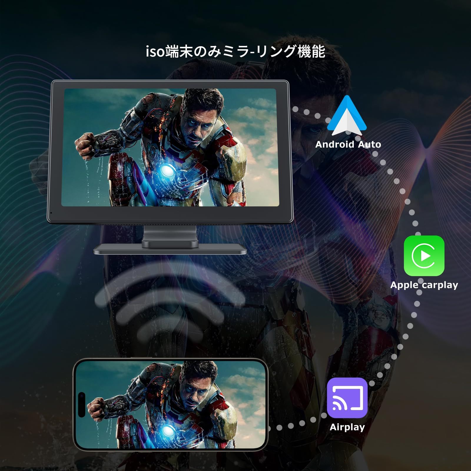 NZACE ディスプレイオーディオ 9インチ ポータブル カーオーディオ