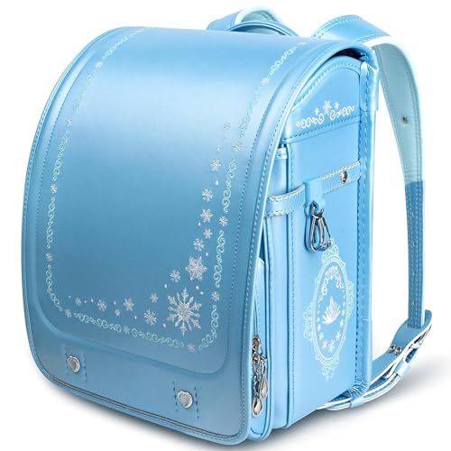 ランドセル 女の子|最新リュクススノーフレーク プリンセスフローズンクラウン 刺繍デザイン 人工皮革パール生地 ワンタッチロック ハート ?売者6年保証 透明なブックバッグカバーギフトパッケージschoolbag randoser cac 94919