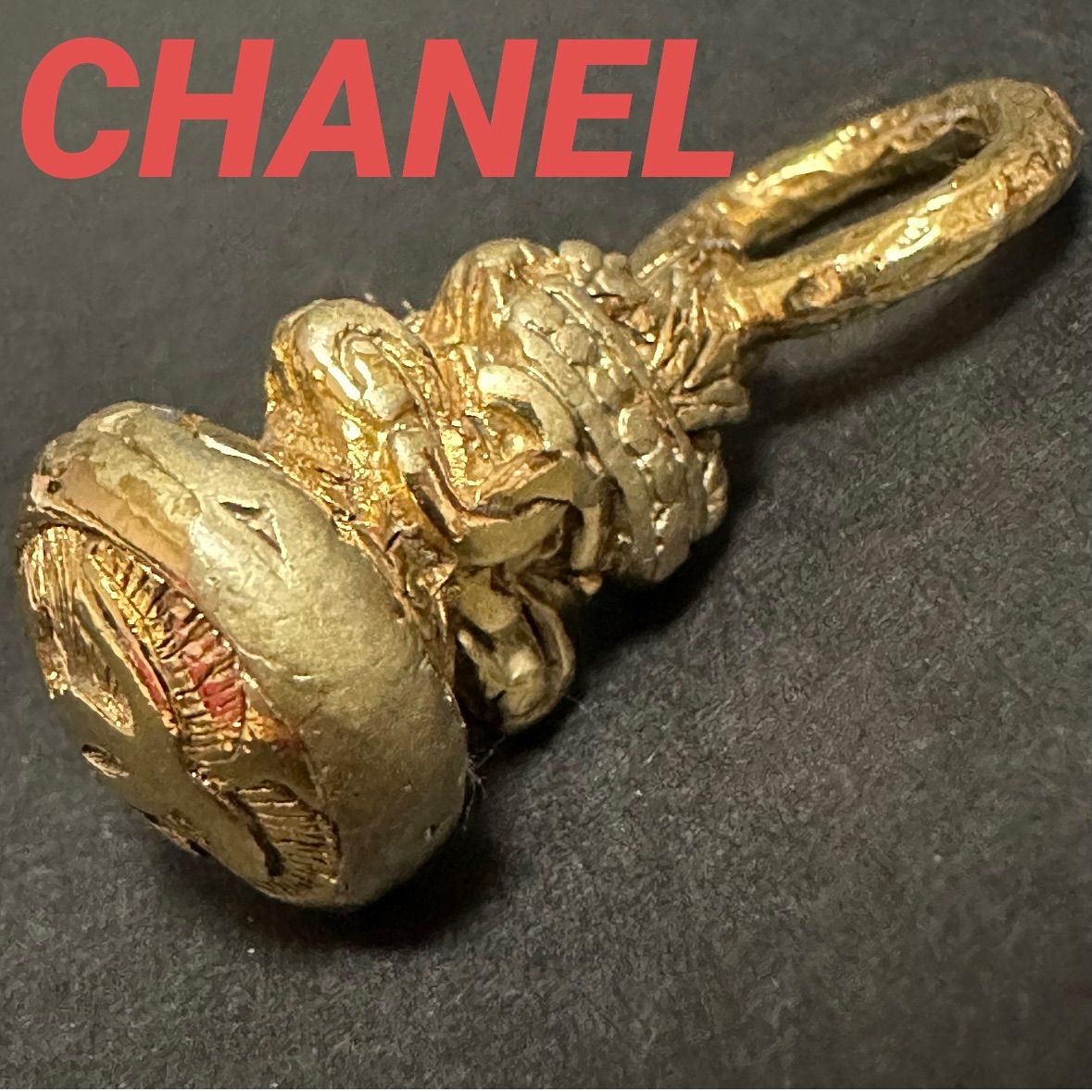 シャネル　CHANEL　ペントップ　チャーム　ココマーク　ラメ　ゴールド　美品 シャネル CHANEL ペントップ チャーム ネックレス ココマーク
