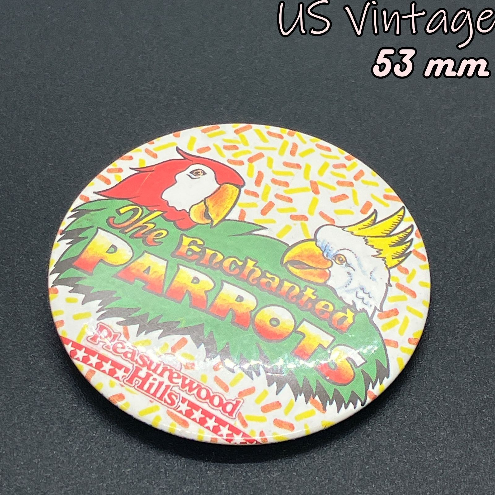 缶バッジ アメリカ 輸入 雑貨 ビンテージ 『 エンチャンテッドパロット