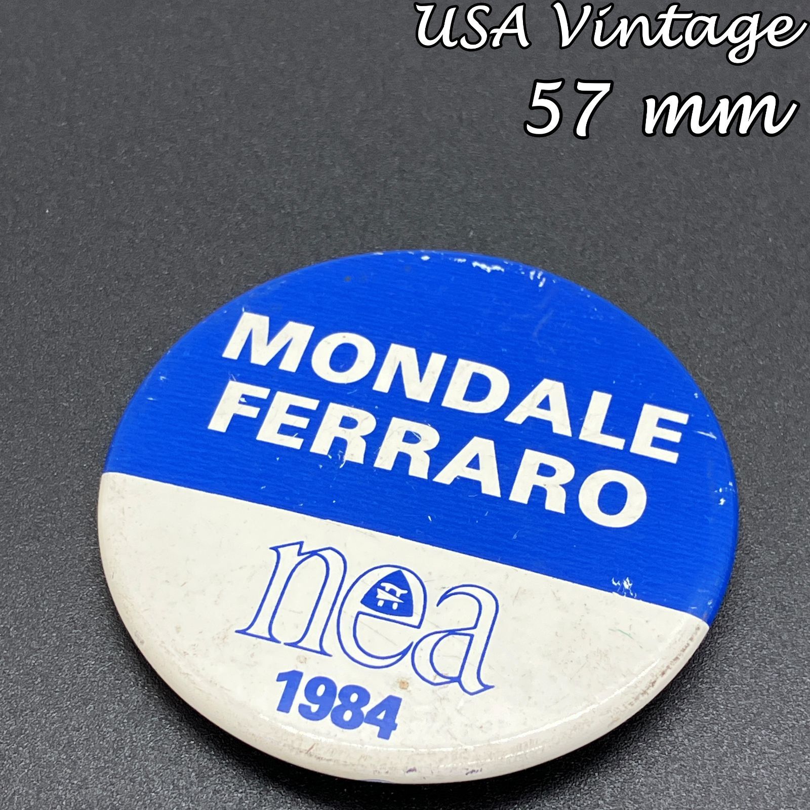 缶バッジ ビンテージ 輸入 アメリカ 『 モンデール フェラーロ