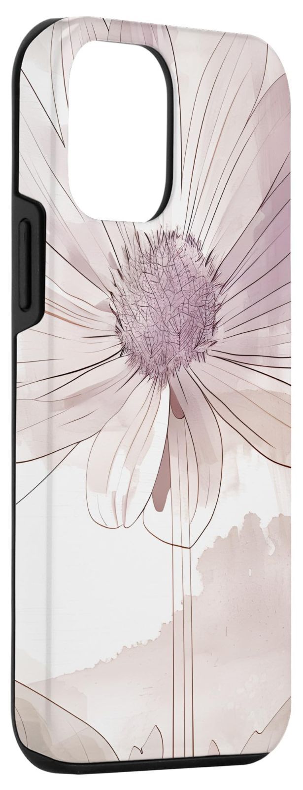 【人気商品】ミニマリスト スマホケース ピンク iPhone 12 細線 mini テンニンギクの花 用