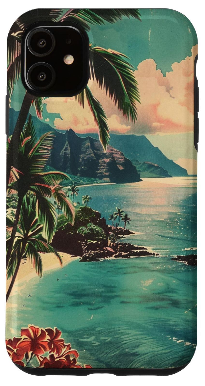 【人気商品】ビーチ 自然 バイブ ハワイアン ヴィンテージ アート 11 スマホケース iPhone