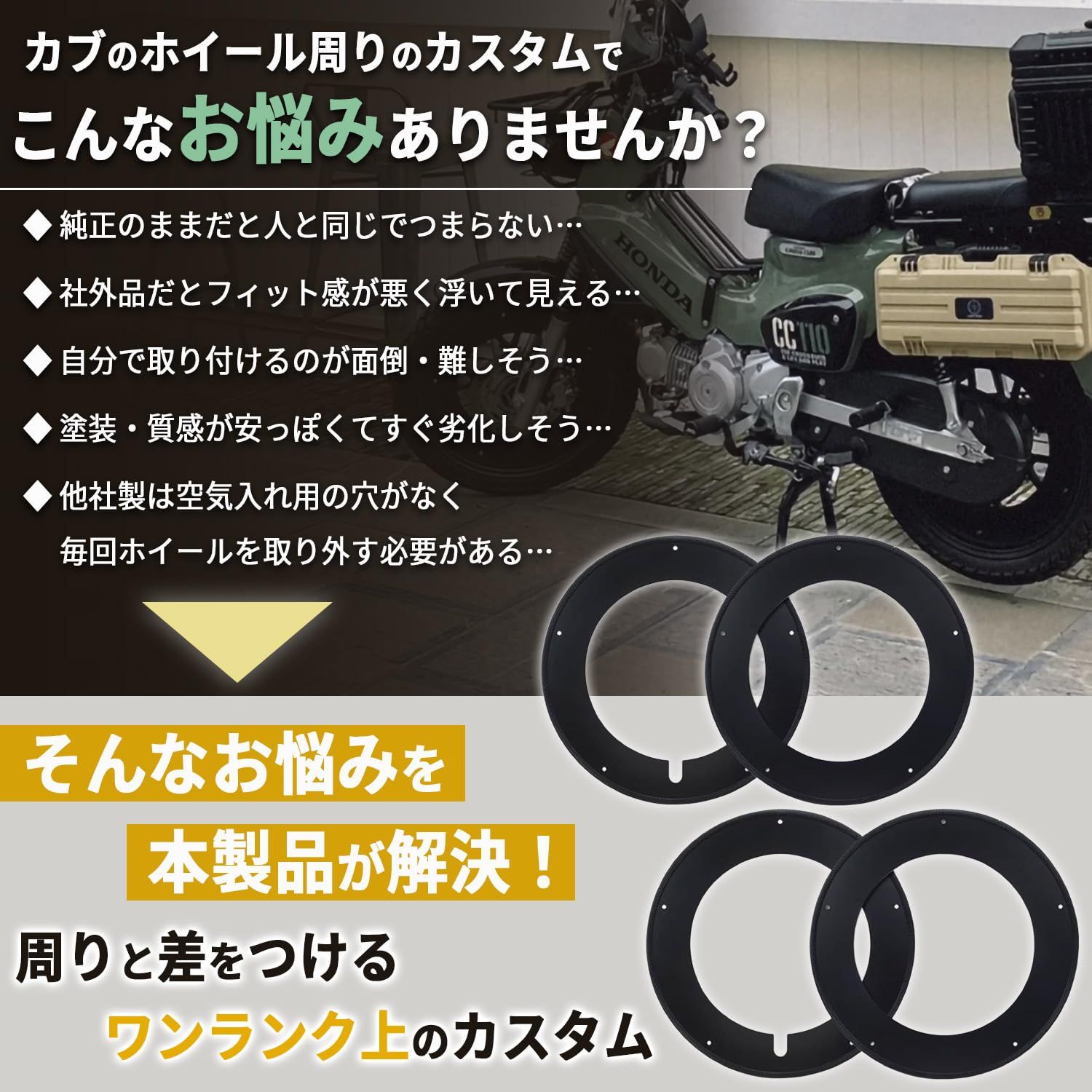 Kagura motors】CC110 クロスカブ50/110 ホイールカバー 17インチ ABS