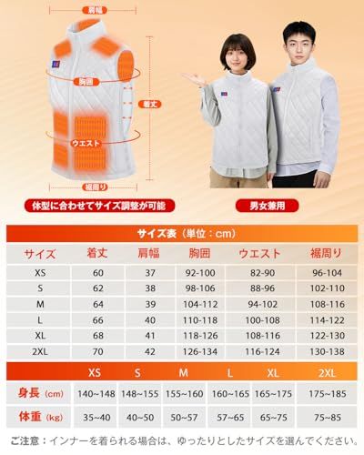 Sumeriy] 電熱ベスト 【革新拡張機能 40000mAh大容量バッテリー】 ヒーターベスト 19箇所発熱 日本製繊維ヒーター 防寒 速暖 保温  軽量 最大18時間連続使用 3+1前後独立温度調節 電熱ジャケット 水洗い可 男女兼用 - メルカリ