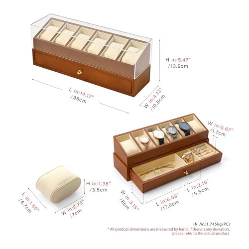  時計ケース 木製 腕時計 ケース 3本 2段式 引き出し付き 時計収納ボックス 持ち運び おしゃれ 適格請求書に対応 X 07301 ベージュ 025 b 7 dc 6 その他 キッチン 食器