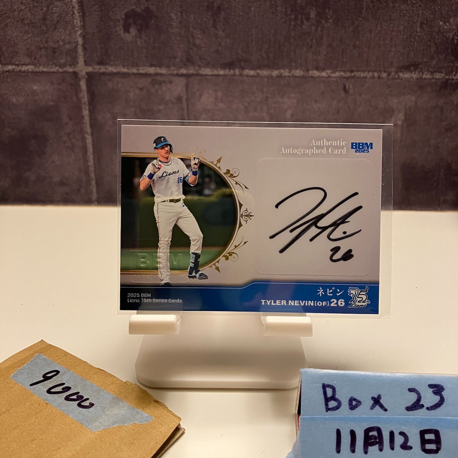 2025 BBM ネビンタイラー Tyler Nevin 01|70 直筆サインカード 埼玉西武ライオンズ 75 th Series ファーストナンバー First Number カード