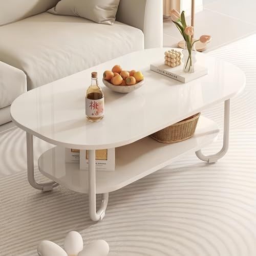 迅速に発送 ローテーブル センターテーブル 幅80 cm 楕円形 収納付き 北欧風 おしゃれ コンパクト 一人暮らし 曲脚 ホワイト 8 fb 5 dfd 9