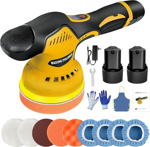 迅速に発送 2025強化版 ポリッシャー 充電式ポリッシャー 電動ポリッシャー 12 V ダブルアクション 8段階変速 125 mm コードレス 大容量バッテリ一 搭載 車 コードレスポリッシャー 研磨 ポリッシ 026 ed 647