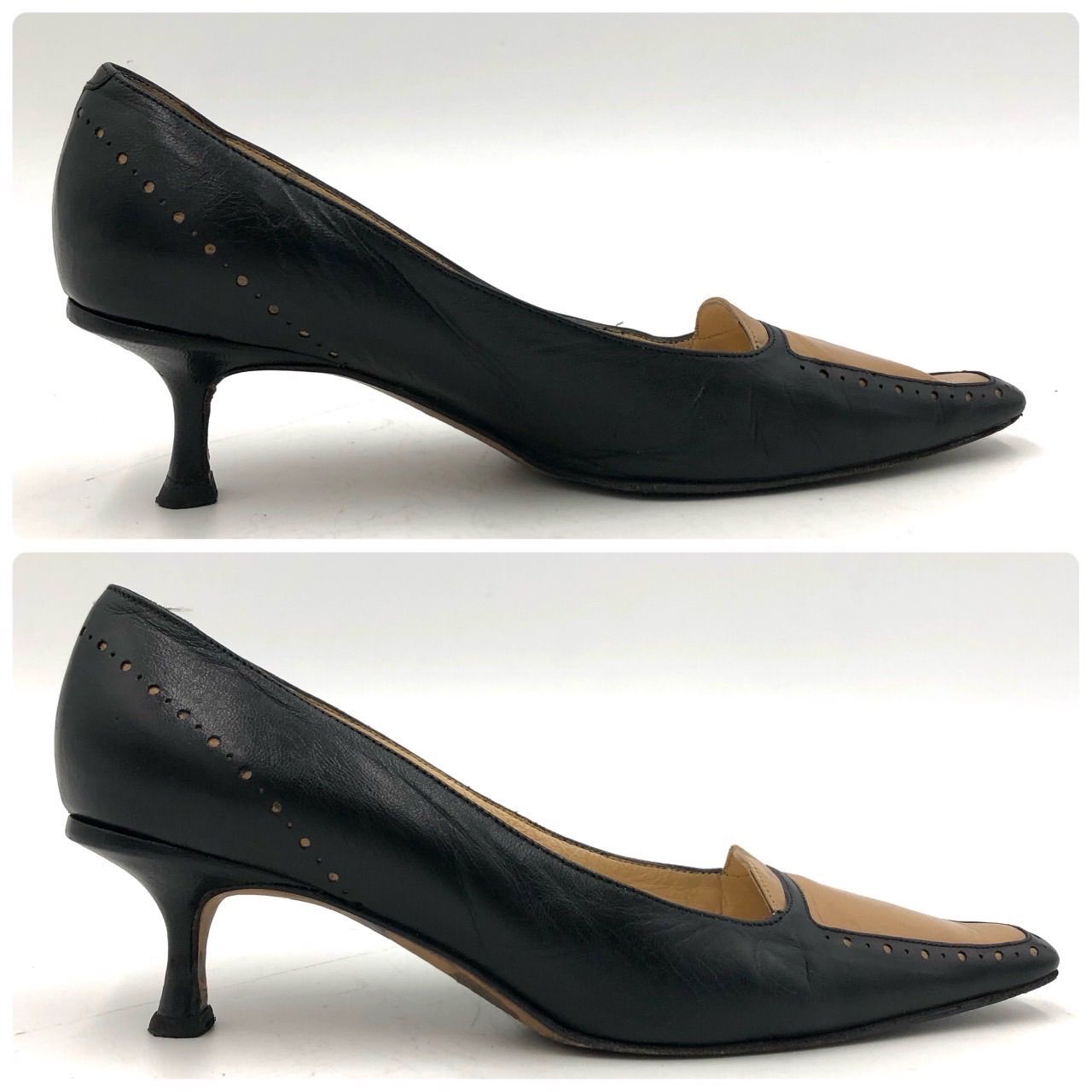 ジミーチュウ パンプス 黒 36.5 23.5cm 本革 ヒール - メルカリ