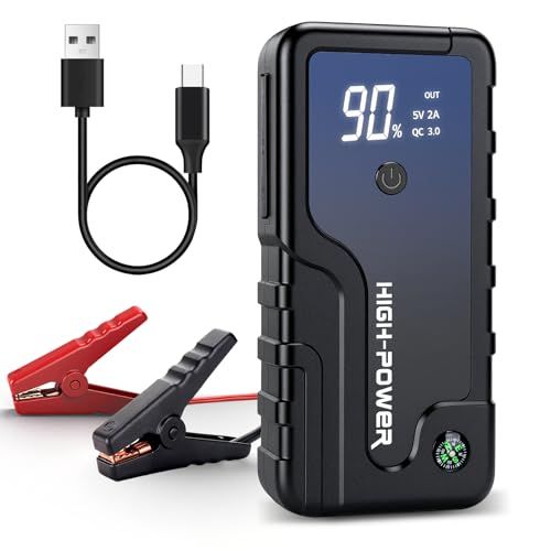 PSE認証済 12 V 車用ジャンプスターター エンジンスターター スマートクリップ 車緊急始動 ピーク電流200 A 大容量 緊急時 車載用LEDライト内蔵 49494 cf 0