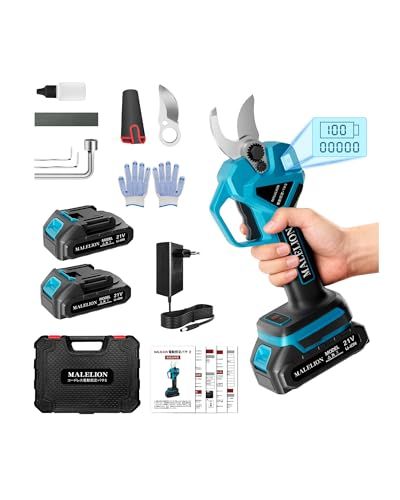 充電式剪定ばさみ 電動ハサミ 剪定 ブラシレスモーター採用 開き口32 mm 高枝切りの延長ポールと接続 マキタ18 V互換 3000 mAh大容量バッテリー付き PSE認証取得済み 切断回数と残量表示ディスプレー 庭木 果樹用 剪定鋏 95 aa 7 c 38