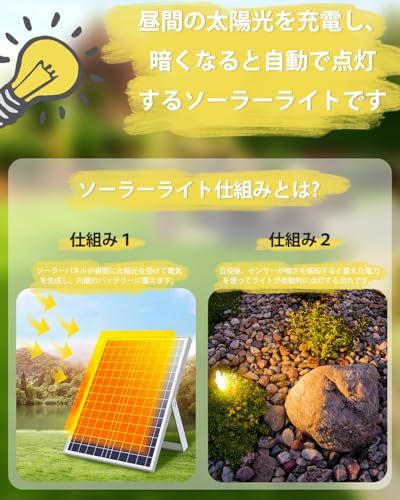  ソーラー ガーデンライト 屋外 防水 セット 明暗センサー 自動点灯|消灯 ソーラー庭園灯 2つ点灯モード 超明るい 最大120時間点灯 埋め込み式ソーラーライト 組み立てて簡単 IP 65防水 UV耐性＆防食耐性 人感セ d 8020263 その他 キッチン 食器