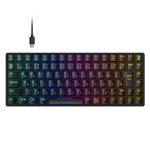 iClever ゲーミングキーボード テンキーレス 赤軸 メカニカル キーボード 日本語配列 88キー 75%サイズ RGB 23種類 バックライト カスタマイズ 静音 有線 着脱式ケーブル ゲーム|オフィス用 パソコンキーボード 49 aacc 0 d