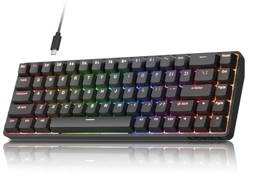 DIERYA DK 68 C ラピッドトリガー メカニカルゲーミングキーボード 磁気スイッチキーボード RGBバックライト 有線Type コンパクト 68キー 全キー無衝突 Windows Mac Linux対応 英語配列 ブラ cb 4555