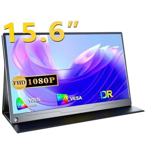 モバイルモニター 15.6インチ モバイルディスプレイ 1920*1080 広色域 HDR ゲーミングモニター ポータブルモニター IPS液晶パネル ブルーカット 薄型 軽量持ち運び ペンホールスタンド 5 eb 0 eac 3