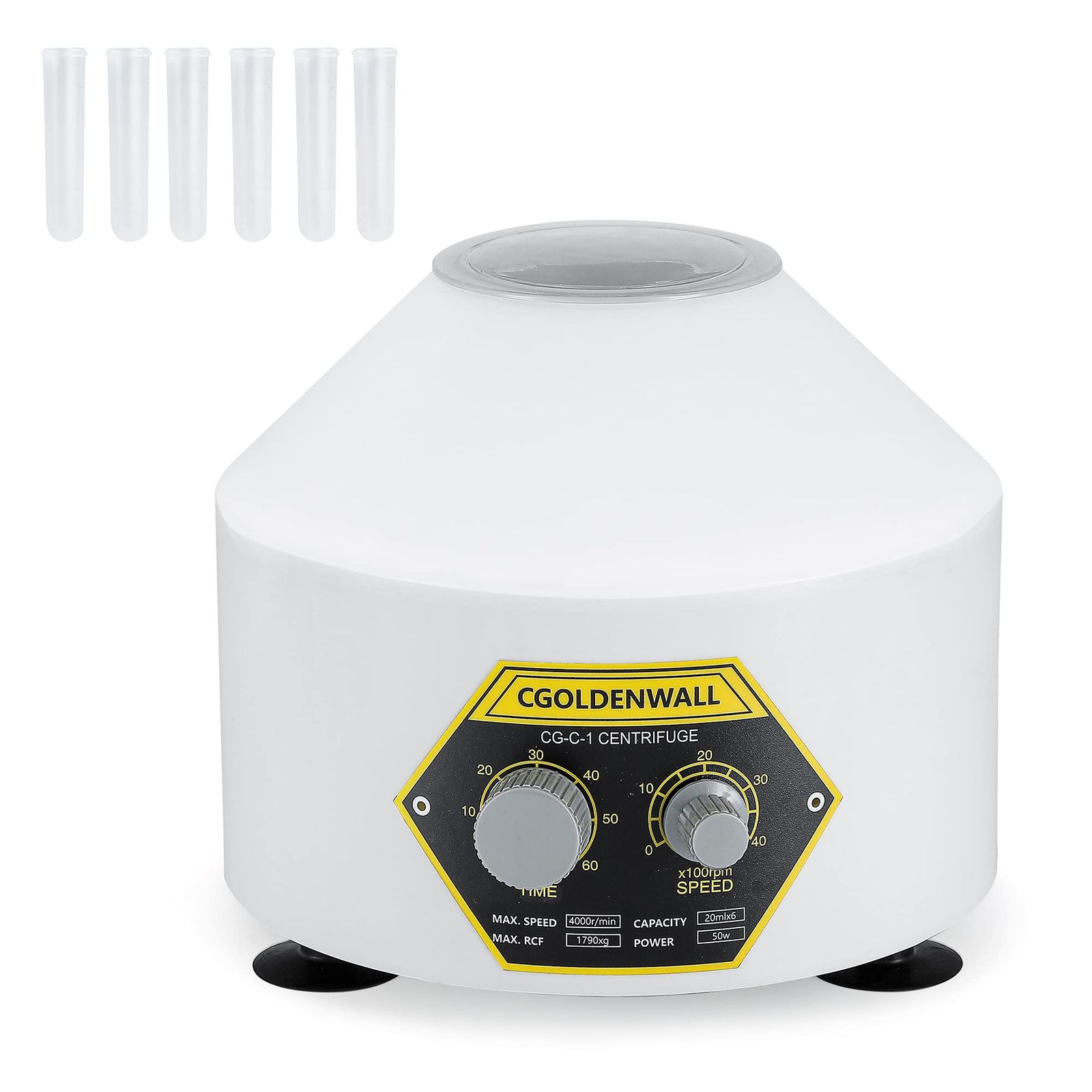 遠心機 6 20 ml ラボ遠心分離機 最大4000 rpm タイマー0 60 min 1790 xg 小型 分離 定性分析 クリニック 実験室 研究用 無段調節日本語説明書付き