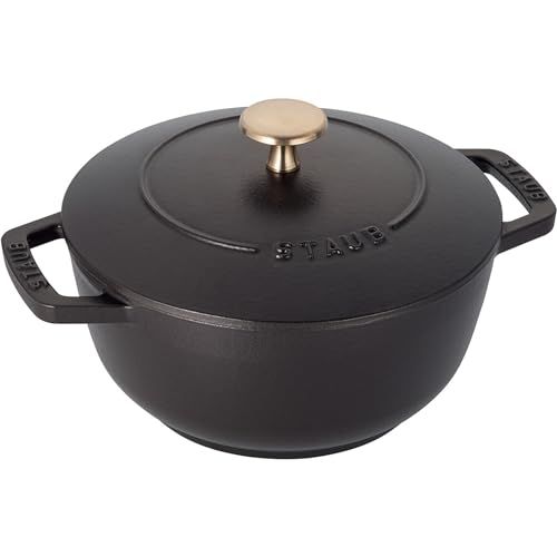 ストウブ Staub ワナベ ブラック M 18 cm 両手 鋳物 ホーロー 鍋 炊飯 2合 IH対応 日本 品 Wa-NABE 40501-005