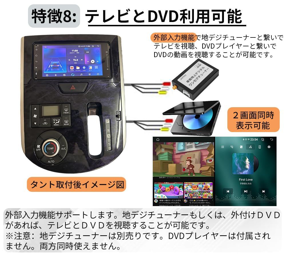 Pirara ワイド2Din Android10.0カーナビ オーディオ体型ナビ CarPlay