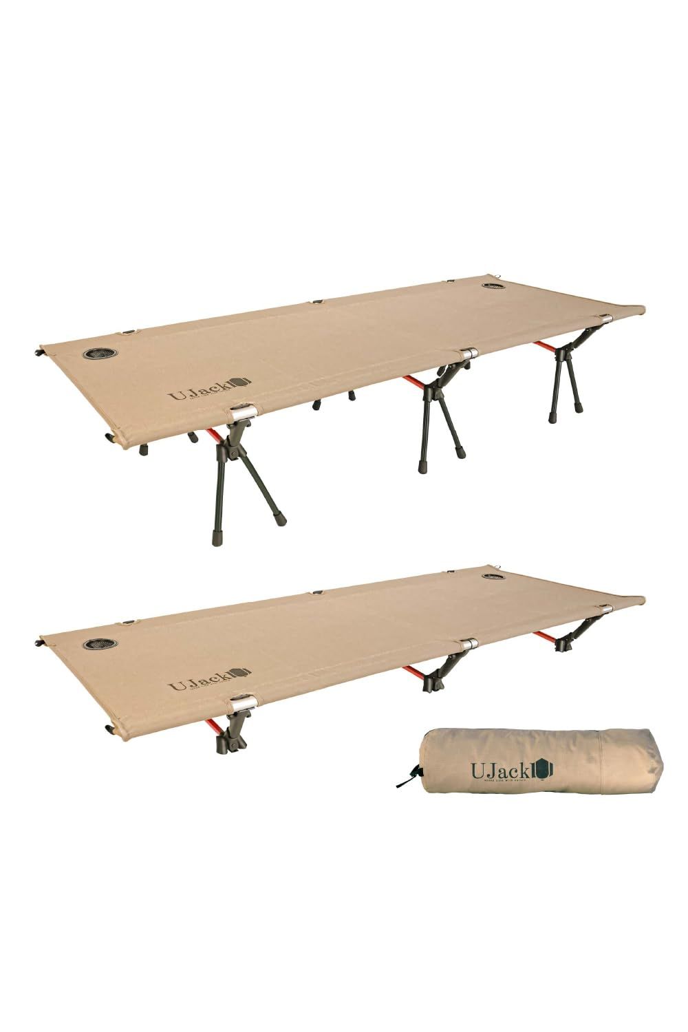 UJack ユージャック 2 WAY 折りたたみ式 難燃TC コット ハイ|ロー切替 フォールディング スタンダード サンド