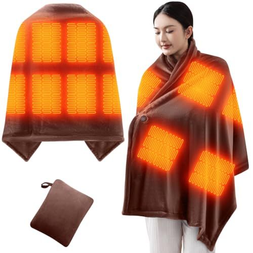 電気毛布 電気ひざ掛け 掛け敷き兼用 3秒速暖 多用途 冬の必需品 電気ブランケット USB給電式 150 80 cm 発熱ヒーター 広範囲 3段階温度調節 肩掛け毛布 自動オフ ヒーター付き 洗える 収納ポケット付き 掛け 敷 9 eda 0 d 1 b