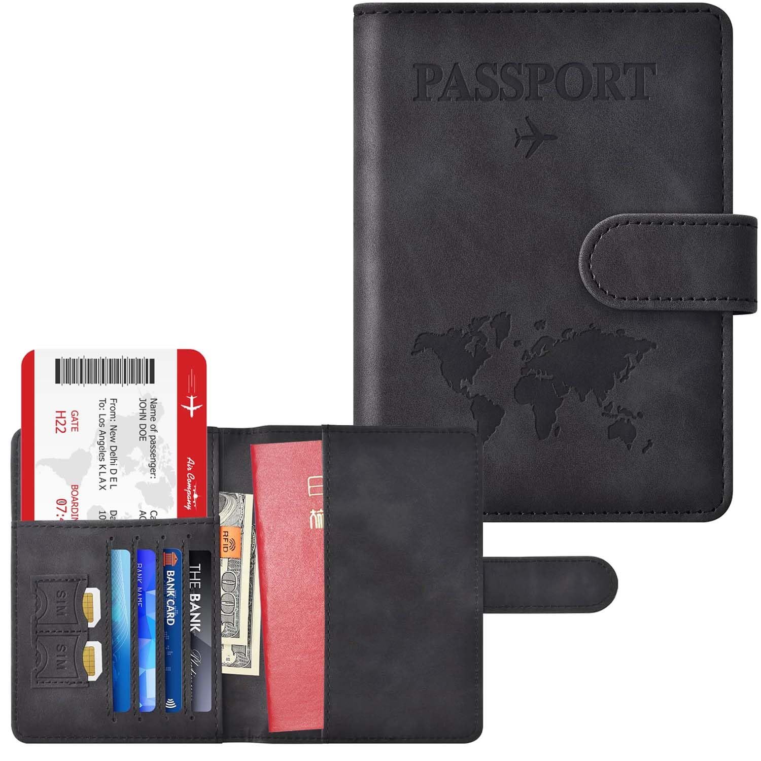 パスポート カードケース 多機能収納ポケット ラベルウォレット 高級PU