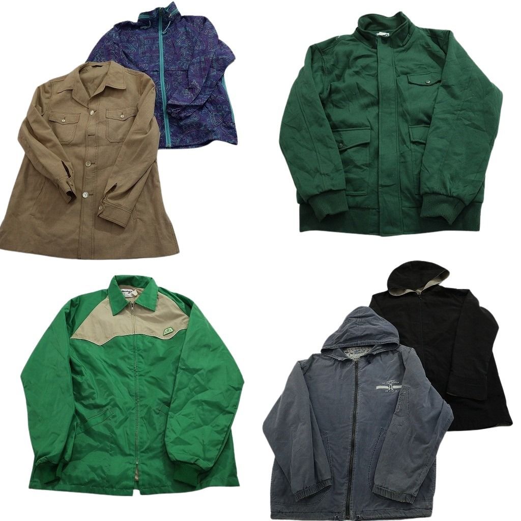 古着卸 まとめ売り ジャケット MIX 6枚セット (メンズ L ) オープンカラー ブルゾン フーディー バイカラー  古着 ND4697