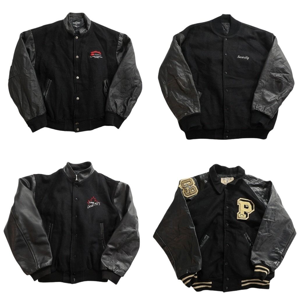古着卸 まとめ売り レザー切り替え スタジャン ジャケット 4枚セット