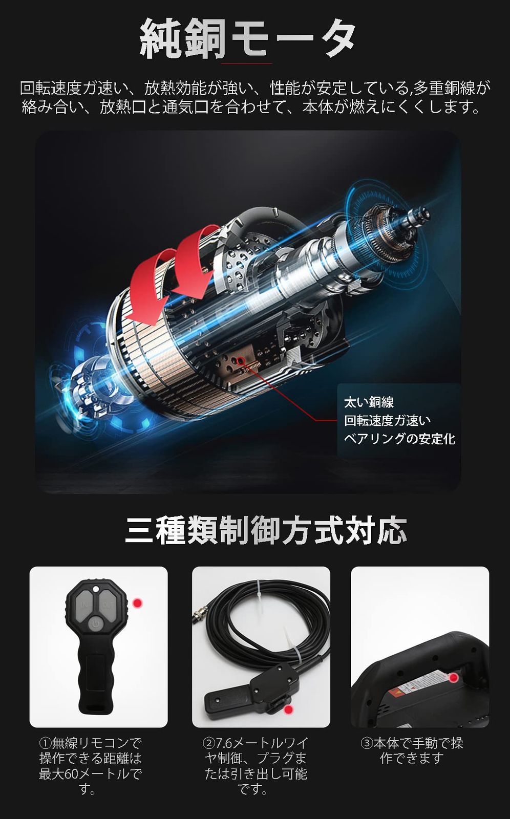 家庭用 巻き上げ機 業務用 110 V エアコンの設置 けん引 kgに達する 装飾工事 荷役 1500 超強荷重は500 W 携帯型で 小型クレーン 無線リモコン|有線制御|手動 電動ホイスト リフト高さ7.6 m ウインチ 2 電動ウインチ