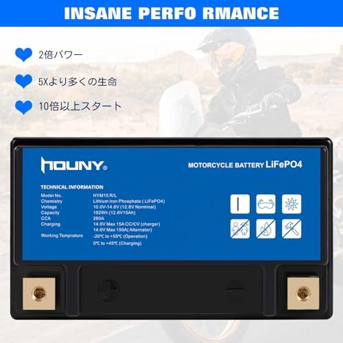  迅速に発送 リン酸鉄リチウムバイクバッテリー YTX 12-BS バッテリー 12ボルト 15アンペア時 260ミリアンペア時 ATV ジェットスキー 四輪バイク スノーモービル 個人用ウォータースポーツ機器 セイドボ ポラリス 発電機などに 0 ed 28 f 3 その他 キッチン 食器